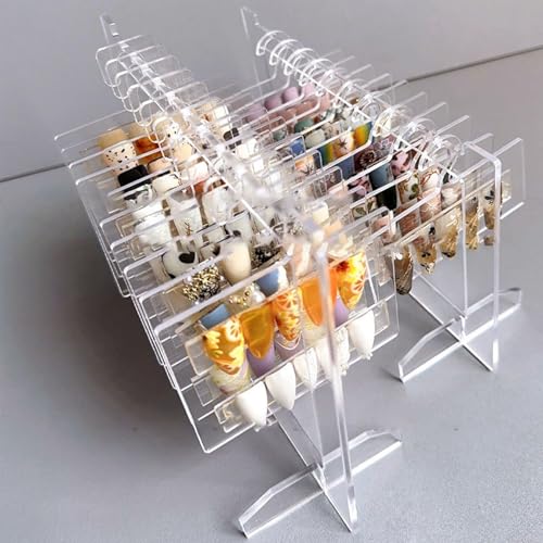 Buachois Acrylic Nail Display Stand Nail Hanger Stand, Nail Art Display Board, Transparent Nail Sample Organizer - Image 3
