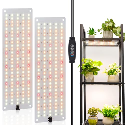 LBW Plant Grow Light, Full Spectrum Plant Light for Indoor Growing, 270 LEDs Growing Lamp with Auto On/Off Timer 4/8/12H, 3 Lighting Modes, 10 Dimmable Levels, 2 Pack