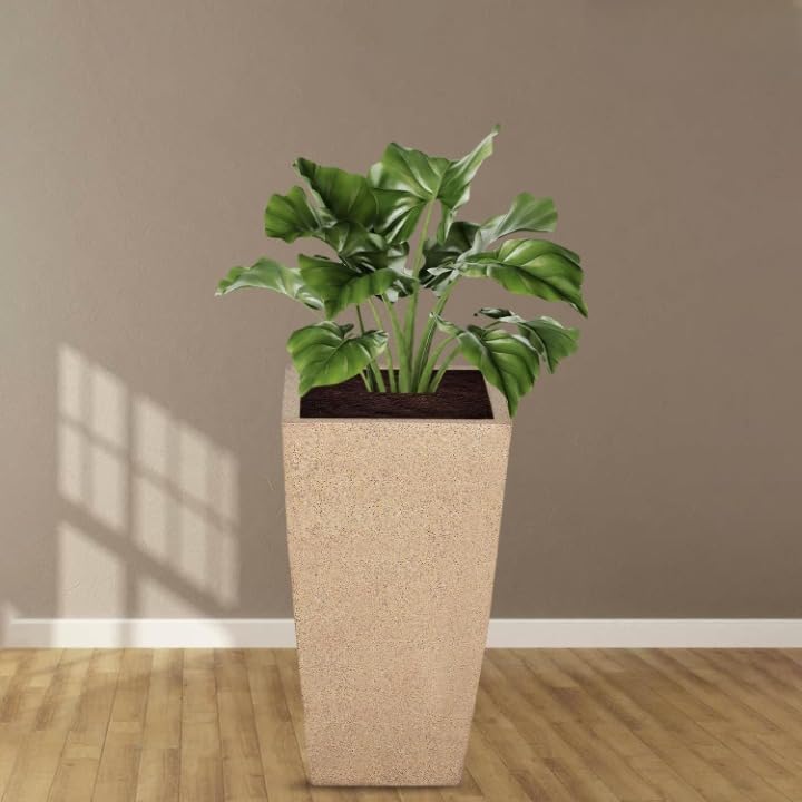 Image of Plastic Planter Pot Gamla 12Inch | 18 Inch | 24 Inch Color White | Black |Beige, 18 Inch (Plant Not Included)