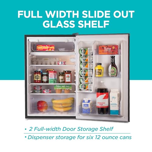 Image of BLACK+DECKER 4.3 Cu. Ft. Compact Refrigerator, ENERGY STAR Certified Small Refrigerator, Single Door Mini Fridge with Chiller Compartment, Personal Fridge for Home or Dorm Room, BCRK43B, Black