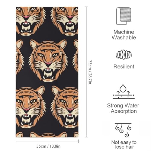 Serviettes de bain douces en microfibre de qualité supérieure tigre