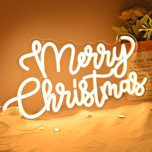 Image of SYLHOME Merry Christmas LED Neon Light Sign Shop Party Window Wall Decor
