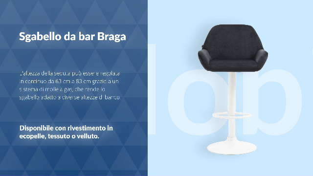 Sgabello Bar Cucina Nashville Bizzotto Acciaio Sedia Altezza Regolabile A Gas 12082227 - 2