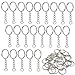 100 Pcs Split Key Ring 25mm Split Porte Clef Chaîne à Maillons Anneaux de Porte clé Porte Clés avec Chaîne à Maillons Anneaux Ouverts et Tiges à Vis Anneaux Porte Clés Claviers Set pour Bijoux DIY