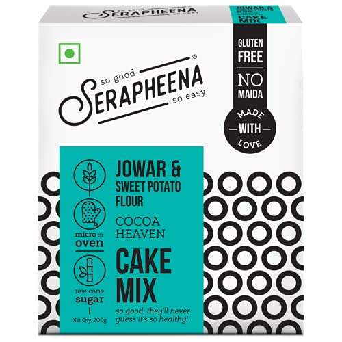 Image of Serapheena Cocoa Heaven Cake Mix, 200g | Jowar and Sweet Potato Flour, Gluten Free, No Maida, Quick and Easy to Make