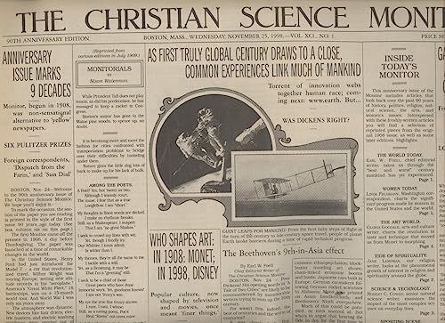 CHRISTIAN SCIENCE MONITOR 90TH ANNIVERSARY ISSUE NOVEMBER 1998 /ILLUSTRATED NEWSPAPER /*RAREST* CHRISTIAN SCIENCE MONITOR 90TH ANNIVERSARY ISSUE NOVEMBER 1998 /ILLUSTRATED NEWSPAPER /*RAREST*