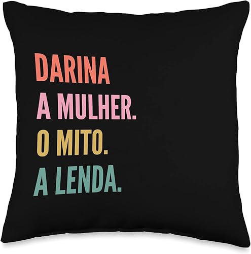 Miniatura 4 de Funny Portuguese First Name Design-Darina Throw Pillow, 18x18, Multicolor