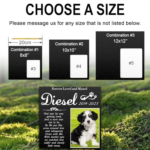 Image of ADFSTONE 8 inch Pet Memorial Stones Personalized Dog Remembrance Gifts, Customized Cat Picture Grieving Plaque, DIY Gravestone, Custom Sympathy Photo Gift, Animal Grave Markers, Little Tombstones