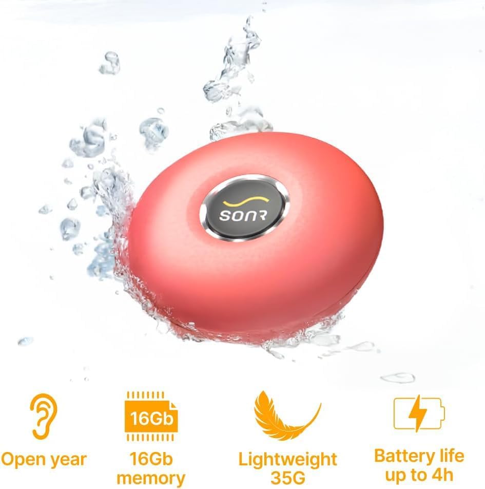 Miniatura 2 de SONR Música, reproductor de música submarino de oreja abierta para nadadores, auriculares de natación, reproductor MP3 de conducción ósea