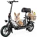 Gyroor C1S Electric Scooter with Seat for Adults - 550W Motor, Pet Basket, 19 MPH Top Speed, 20 Miles Range, 12" Pneumatic Tires, Foldable Commuting Scooter, Black