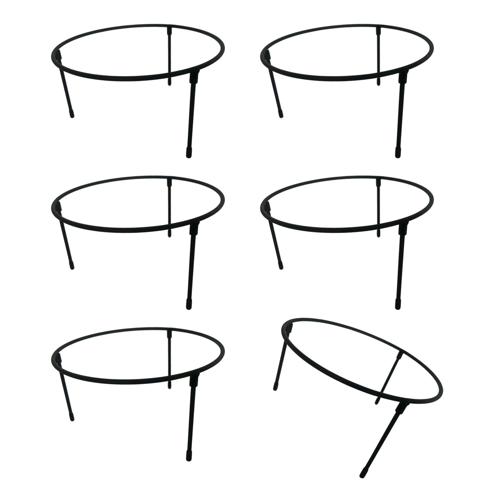 Msioytog 6Pcs Black Metal Pizza Stand Great for Kitchen Decoration Efficient Space Saving Storage Rack with Sturdy Base Metal Pizza Stand