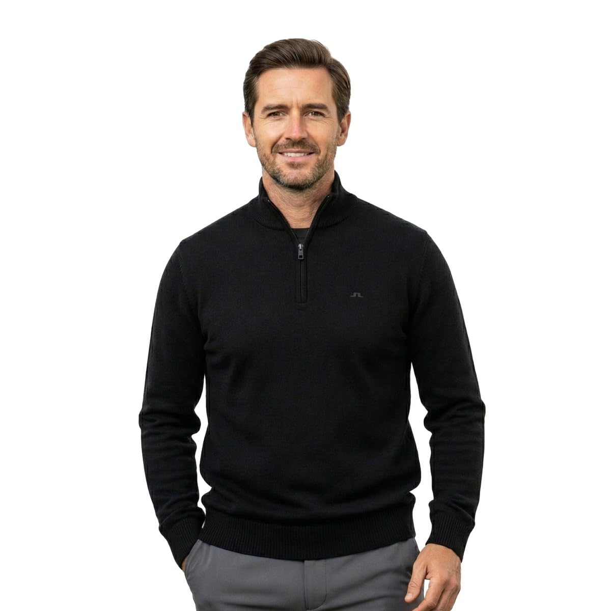 J.Lindeberg Herren1/2 Zip Golfpullover Merino Mischung Weich Atmungsaktiv Leicht