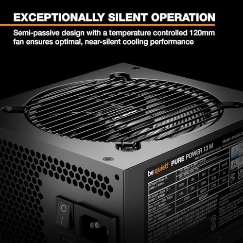 Image of be quiet! Pure Power 13 M 1200W Power Supply, 80 Plus Gold Certification, ATX 3.1 PSU, Support for PCIe 5.1 GPUs, semi-Passive 120mm be quiet! Fan, LLC Technology, Single Rail, for Overclocked GPUs