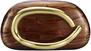 Women Acrylic Clutch Box Metal Handle Evening Bag Party Purse