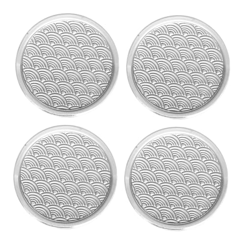 BESTYASH 4 pezzi Sottobicchieri in Vetro Rotondi Resistenti Sottobottiglie per Tavolo da Cucina e Decorazione Casa Sottobicchiere Riutilizzabile per Tazze e Accessori da Tè