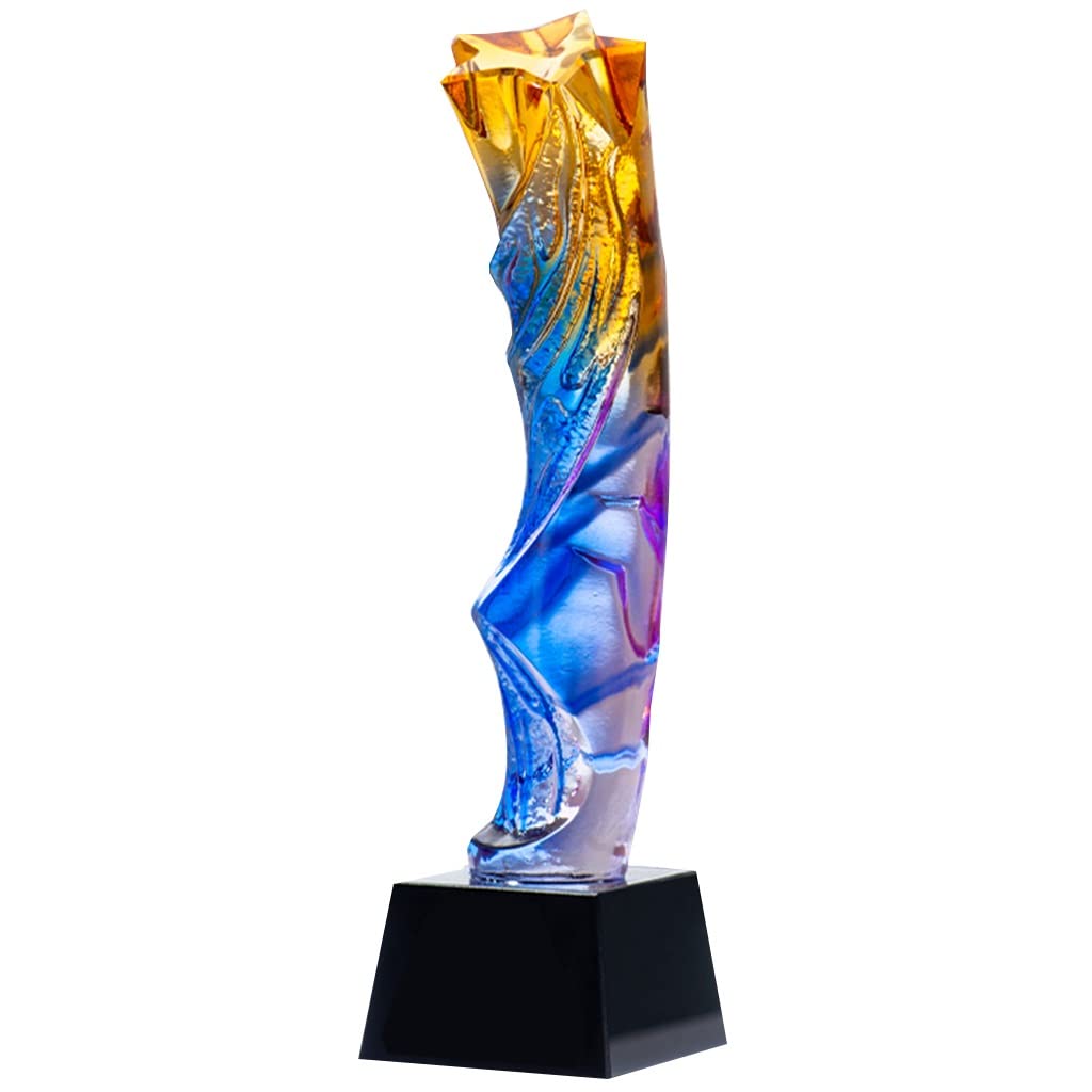 Trofeos, medallas y premios Trofeo De Cristal Coloreado Creativo Trofeo Estrella De Cinco Puntas Premio Trofeo Para Empleados Destacados De La Empresa. Trofeo De Campeón Del Concurso De Arte Del Campu