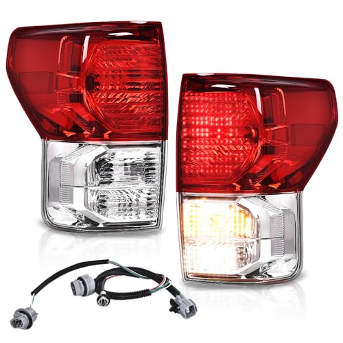 PIT66 Rear Tail Lights Assembly Compatible with 2007-2013 Toyota Tundra Rear Tail Lamp Left Driver Side And Right Passenger Side,Wiring Harness Includ