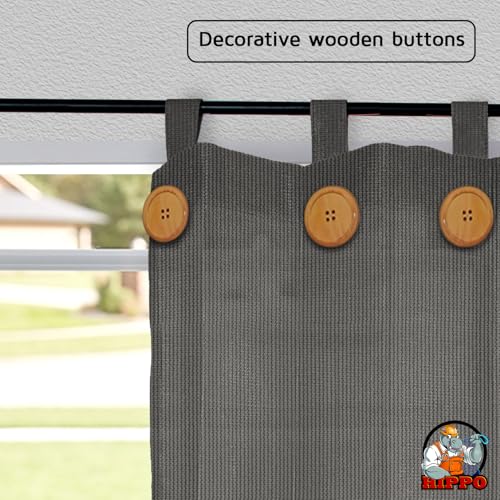 Image of HIPPO HDPE 230 GSM Outdoor Loop Curtain (Cool-Grey, 3 Feet X 9 Feet, Pack of 2)
