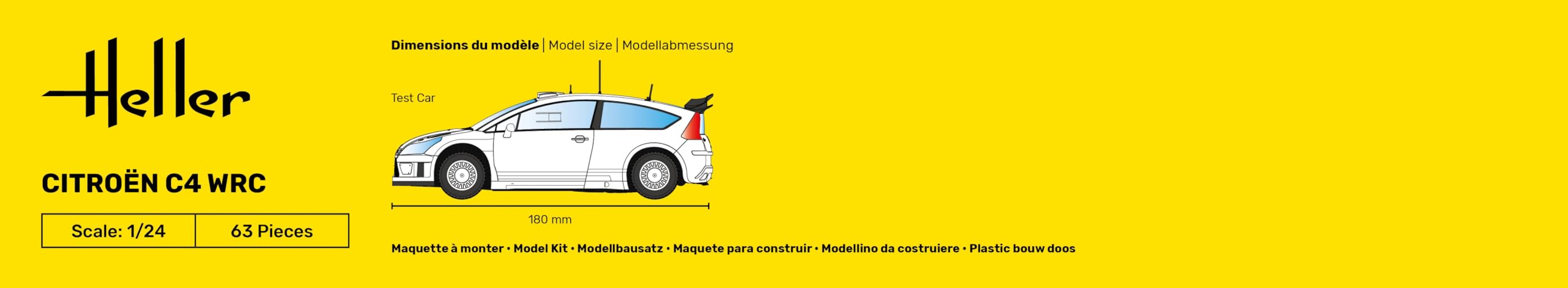 Heller 80756 - Modellino da Costruire, Citroën C4 WRC '10, Scala 1:24 [Importato da Francia]