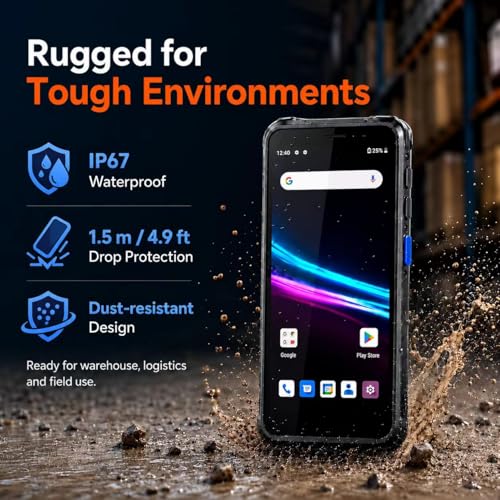 Image of FARSET F20X-1 Android 12 Barcode Scanner PDA, 6GB RAM 64GB ROM,1D /2D /QR Scan Zebra Licensed Engine SE6100, 5000mAh Removable Battery, IP67 for Inventory, Warehouse, Logistics, 2026