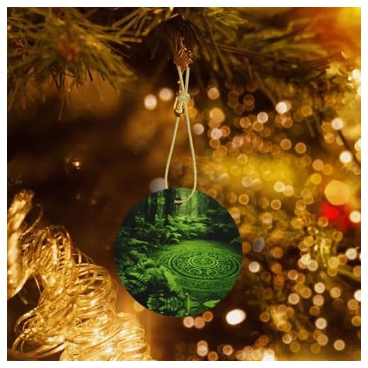 Forest Mystery Totem Décoration de Noël en céramique Forme ronde Arbre de Noël Décoration de la maison