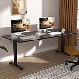 Veken 63x23.6 Inch Large Electric Standing Desk, Heights Adjustable,Sit to Stand Up, Work Home Office Computer Table for Walking Pad, Wooden Desktop Desks, Black