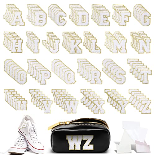 156 Pieces Chenille Letter Patches Self Adhesive Letter Patches 6 Set A-Z Stony Clover Patches Preppy Patches Varsity Chenille Letters for DIY Phone Bags Backpacks Hats (White) by yeload - Used condition - US$22.69