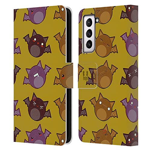 Coque cuir Samsung S21 FE 5G Head Case Designs motif chauve-souris haute précision