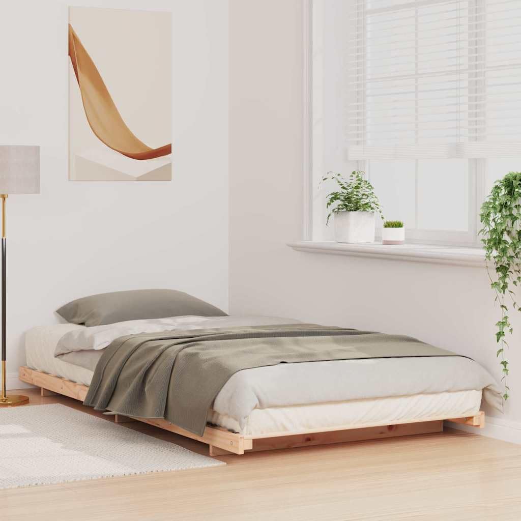 Lumanois Cadre de lit Marron 90 x 210 cm Pin Massif Lits & Cadres de lit Marron,873103