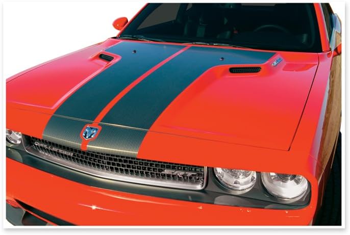 Decal Intended for 2008 2009 2010 2011 2012 2013 Dodge Challenger SRT8 Hood Header Decals Stripes - Carbon Fiber