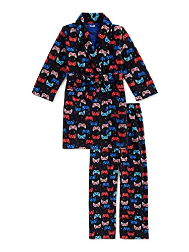Centric Brands Boys Game Over Remote Graphic Tee, Pants & Robe Pajama Set 3-Piece, 4/5