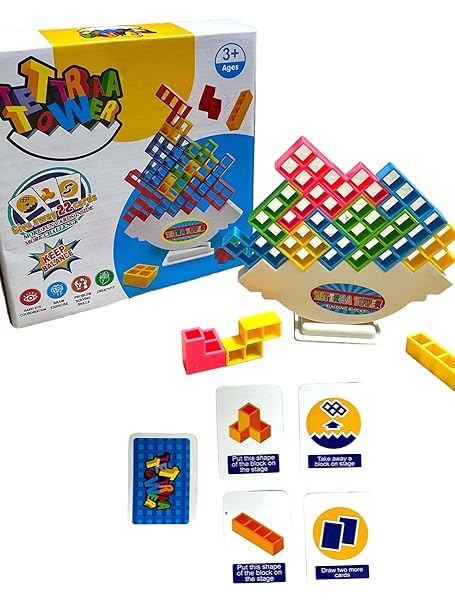 Board Game Rocking Stack Buy TEMSON 32 Pcs Balance Stacking Blocks Game, Rocking Stack Balance ...