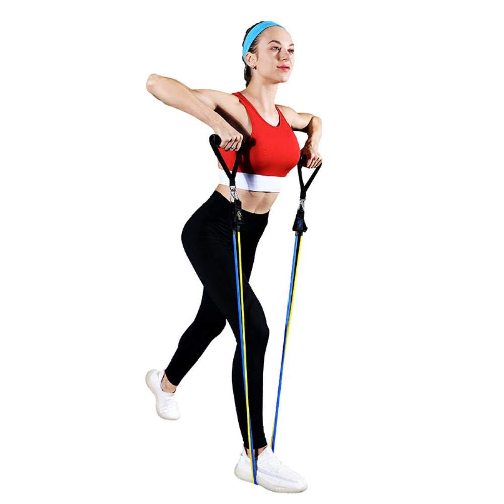 Fasce di Resistenza 11Pcs / Set Fitness Resistence Tubo Banda Yoga Palestra Stretch Pull Corda Esercizio Formazione Formazione Porta Ancora D'Ancore con Manico