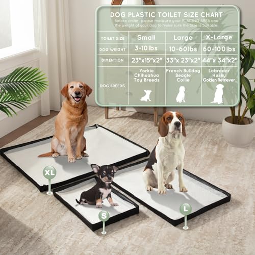 HQ4US 4LEGS Large Portable Dog Pee Pads Holder for Travel, Puppy Pad Holder Foldable Liner Base 33''x23'' Training Pad Holder with Fixing Clips, Dog Litter Box Waterproof, Easy Clean,Indoor Potty