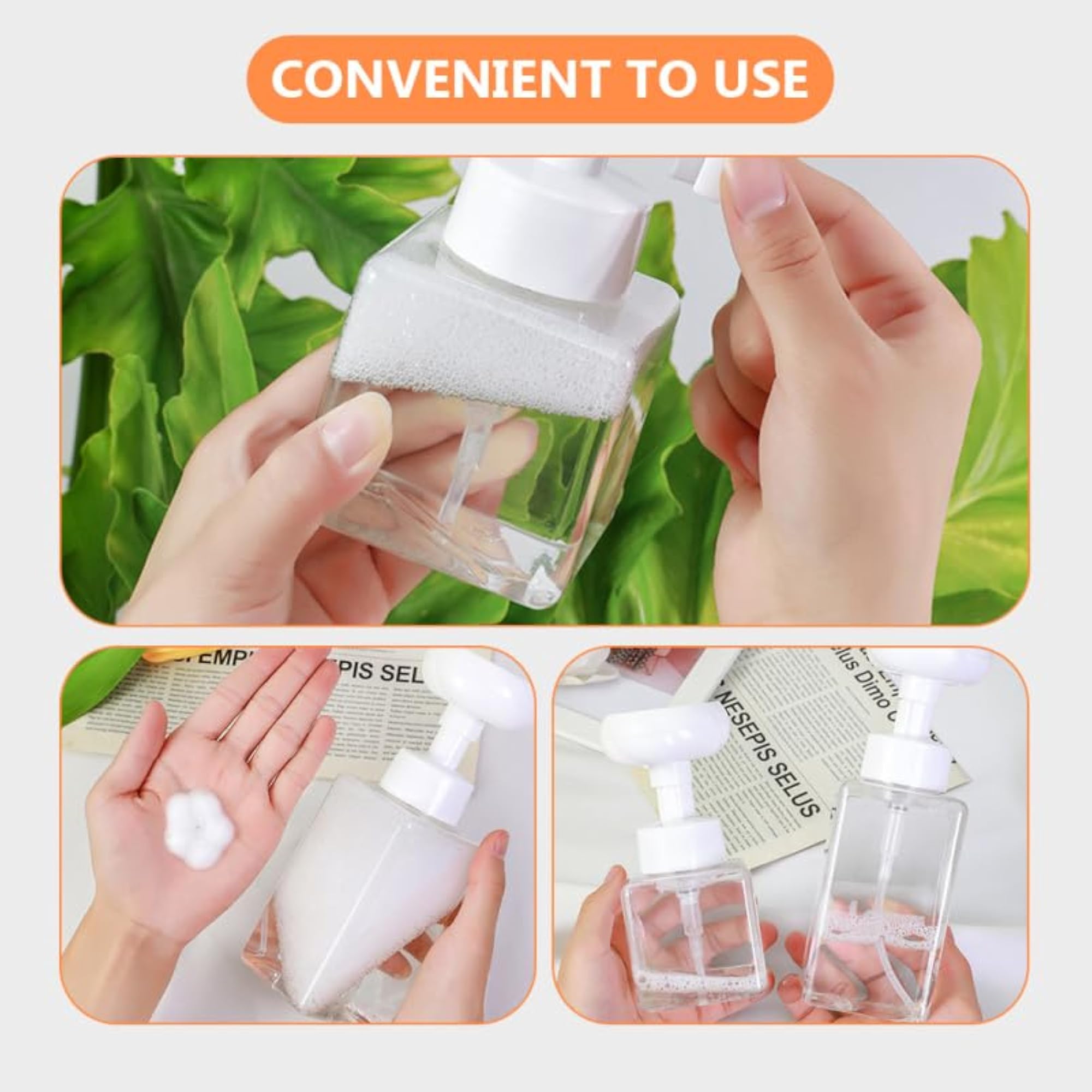 2pcs Flower Foaming Soap Dispenser Bottles