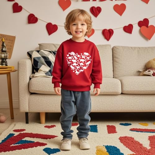 Kids Valentines Sweatshirts Toddler Boys Girls ABC I LOVE U Heart Graphic Shirt Toddler Long Sleeve Outfit Tops3