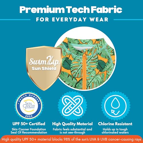 Image of SwimZip Girls' 3 Pc Swim Set w /Long Sleeve Rash Guard, Tankini & Shorts UPF 50+
