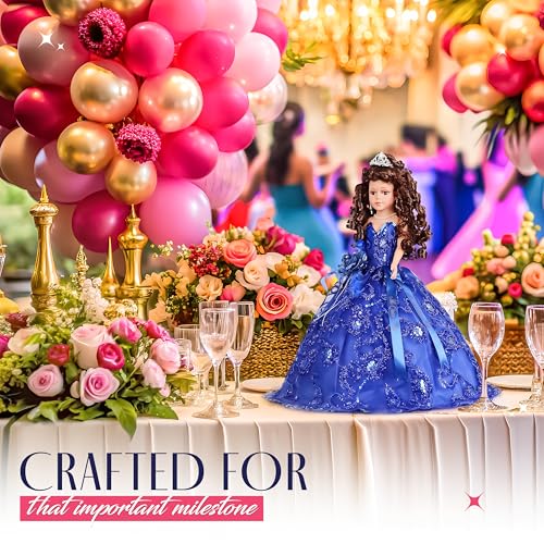 18” Quinceañera Last Doll with Umbrella Dress Stand – Última Muñeca Mis Quince Años Keepsake, Traditional Hispanic Mis 15 Doll, Ceremony & Table Centerpiece, Fully Accessorized KK18725-30 (Rose Gold) by KINNEX COLLECTIONS SINCE 1997 - Used condition - Image 7