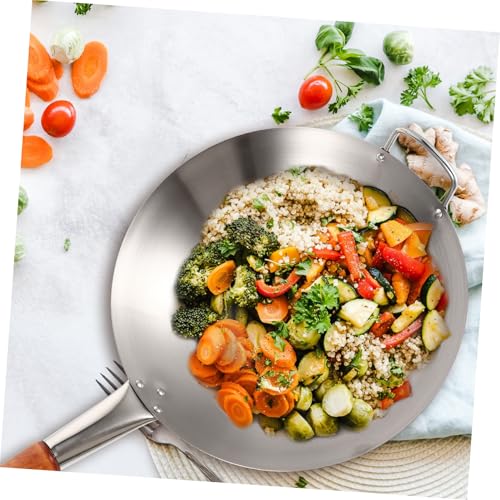 Wok de acero inoxidable con mango largo antideslizante miniatura 7