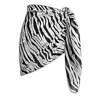 Paréo Court En Mousseline De Soie Pour Femme Imprimé Pattes D'animaux