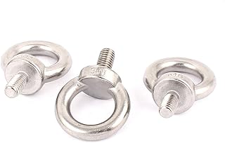 Aexit M8 x Fall Protection 12mm Thread Machinery Shoulder Lifting Eye Ring Bolt Silver Restraint Ropes & Lanyards Tone 3Pcs