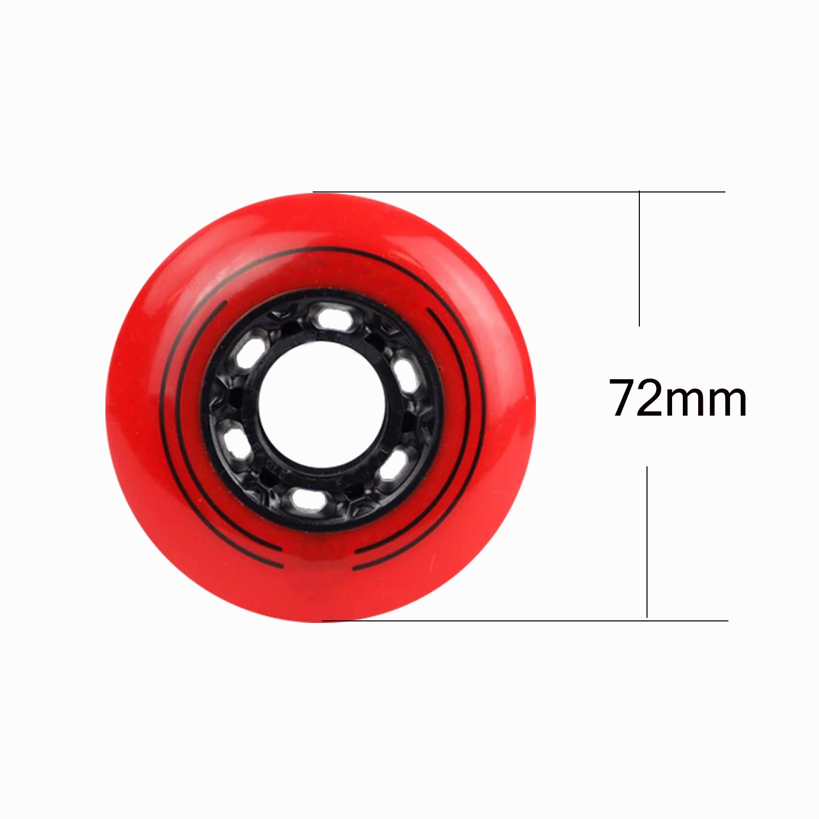 Generico Rotelle per Pattini in Linea Esterno Interno Confezione da 8 Ruote di Ricambio per Skate in Linea Pattinaggio 72 mm 76 mm 80 mm Senza Cuscinetti Durezza 86/88A
