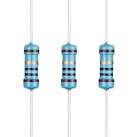 Vista 81 de 100 resistencias de 1 ohm 1/2 W (0.5 vatios) ±1% tolerancia de película metálica, resistencia fija de múltiples valores de resistencia opcional