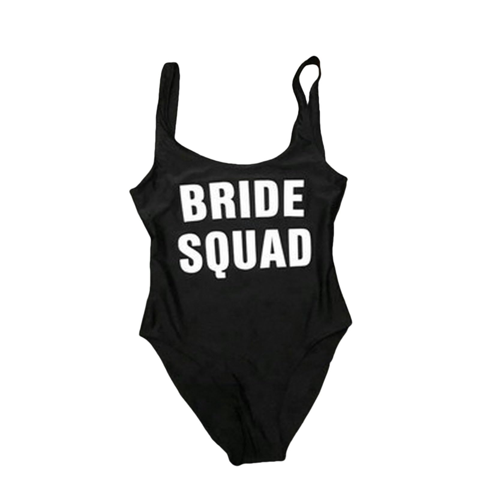 Traje de baño Mujer Bride Squad Traje De Baño De Espalda Abierta con Estampado De Letras-Rojo Rosa (Blanco)-l