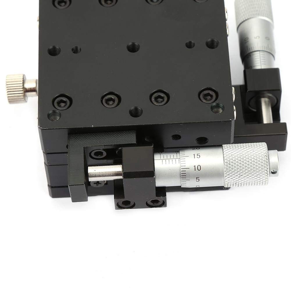 Fase lineare, 60x60x40mm SEMY60-AS Micrometro manuale Tavolo scorrevole Slide Piattaforma a rulli incrociati Fase lineare Adatto per ispezione di precisione in laboratorio, Fasi lineari manuali