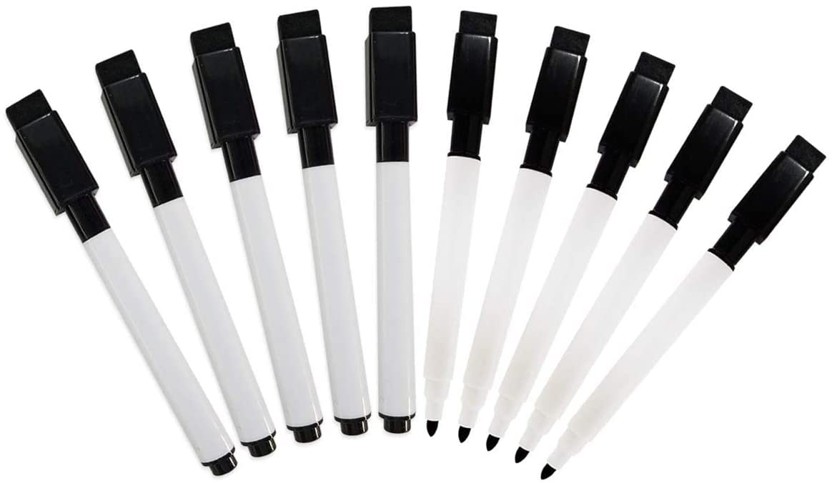 Flexible Magnets Dry Erase Markers - Magnetic Whiteboard Markers with Cap Mounted Eraser - Markers For Dry Erase Board - Fine Tip Marker For