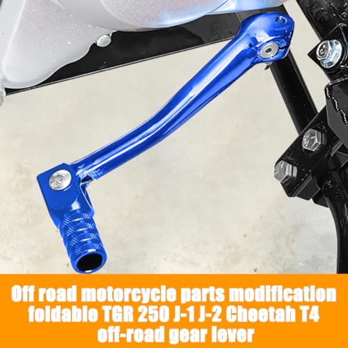 Image of Motorcycle Folding Gear Shifter Shift Lever, Foldable Motorbike Pedal Shifter Replacement Accessories with Tank Cap Vent Hose Tube, Fit for 50cc 70cc 90cc 110cc Pit Dirt Bike Parts (Blue)