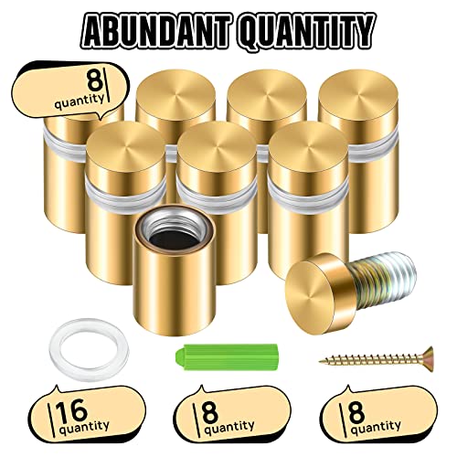 8 Sets Stainless Steel Standoff Screws Advertising Standoff Mount Metal Standoff Hardware Wall Sign Mounting Hardware For Hanging Acrylic Picture Frame (1/2 X 0.79 Inch) #TOP1