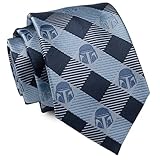 Cufflinks Inc. Star Wars Mando Helmet Check Blue Mens Tie The Mandalorian Official Merch
