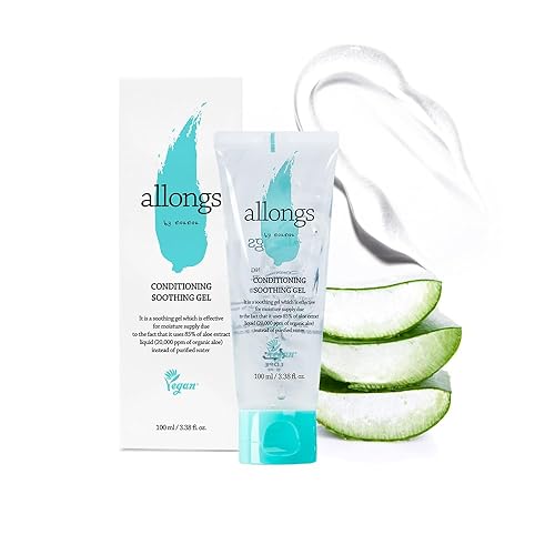 allongs Gel calmante acondicionador, 3.4 fl oz de gel orgánico de aloe vera vegano, sin perfume, para el rostro y la piel, el cabello después de la